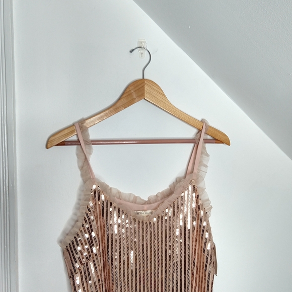 Ruffle Trim Sequined Midi Dress - Picture 4 of 11